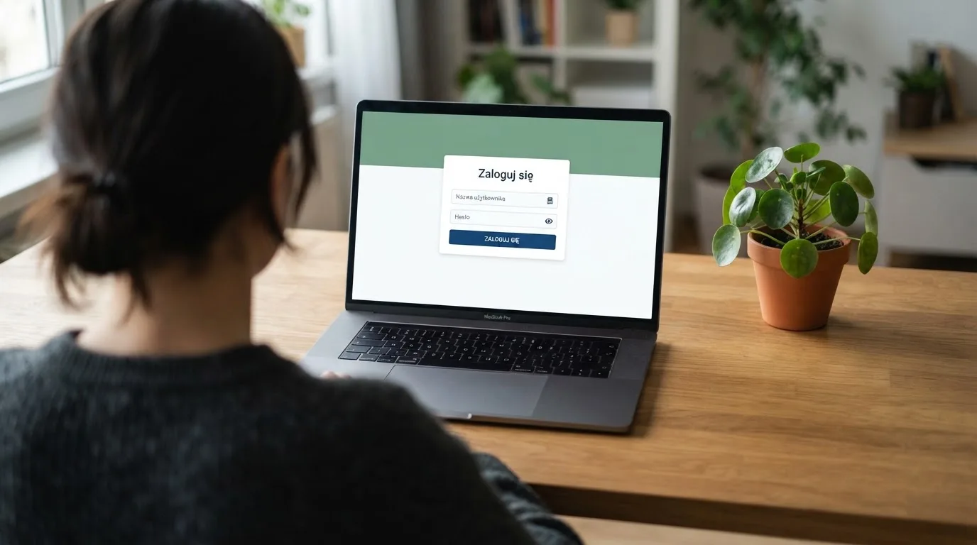 Strona logowania oficjalnej platformy Total Casino na ekranie laptopa, jedynego legalnego kasyna online w Polsce